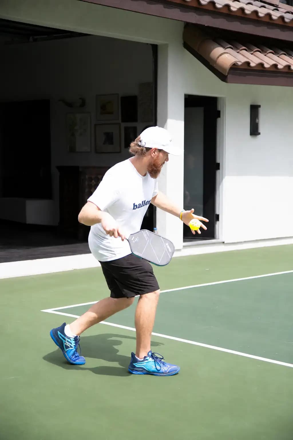 Preston on a pickleball court